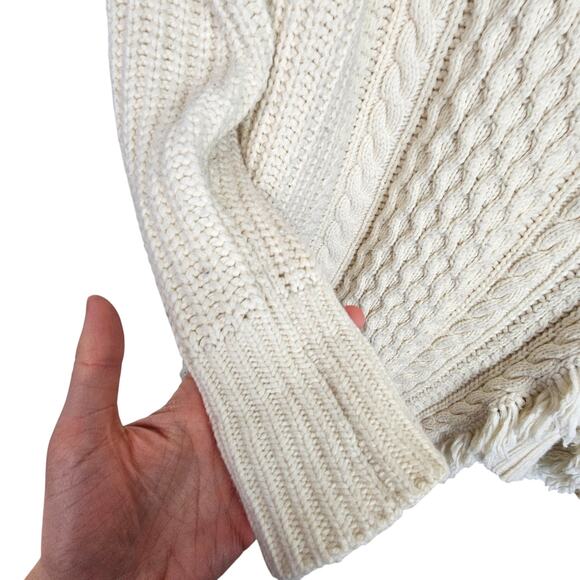 J. Crew Womens Fisherman Sweater Cable Knit Coastal Natural S Preppy Old Money - Picture 4 of 9